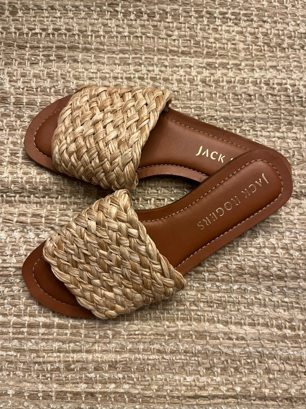 Jack Rogers Sabrina Woven Slide Sandals.